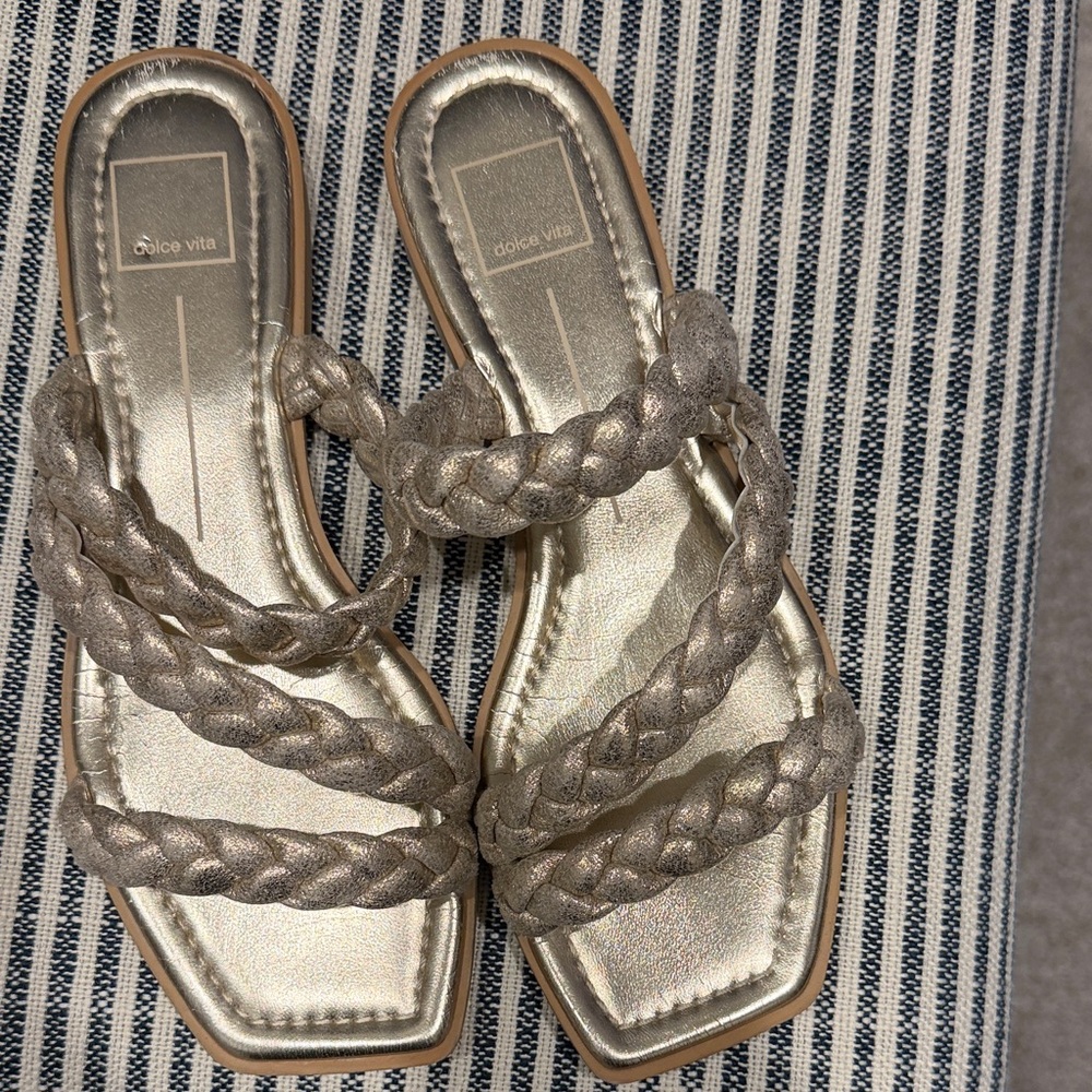 Dolce Vita Gold Braided Sandals
